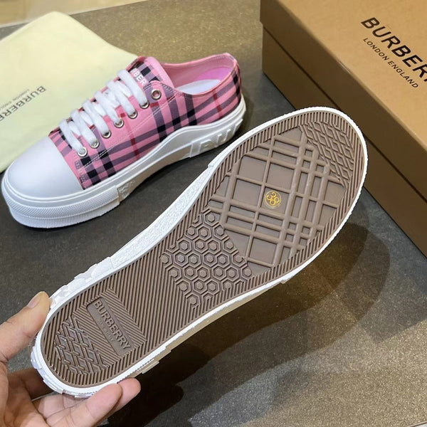 Burberry Nude Slip-On Sneakers - Angled View