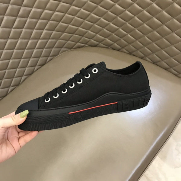 Burberry Grey High-Top Sneakers - Angled View