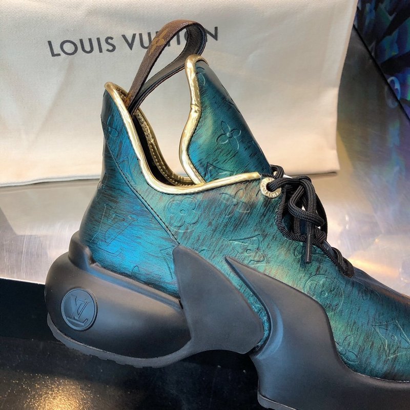 Close-up of Louis Vuitton shoes craftsmanship