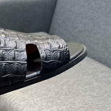 Hermes shoes Style 019 - close-up of classic monogram styling