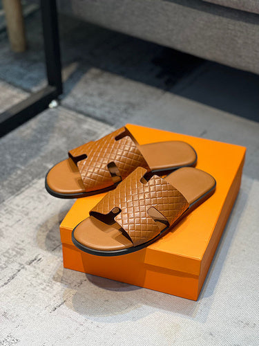 Hermès Beige Loafer Flats - Full Silhouette View
