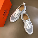 Hermès Beige Chunky Platform Sneakers - Side Profile View