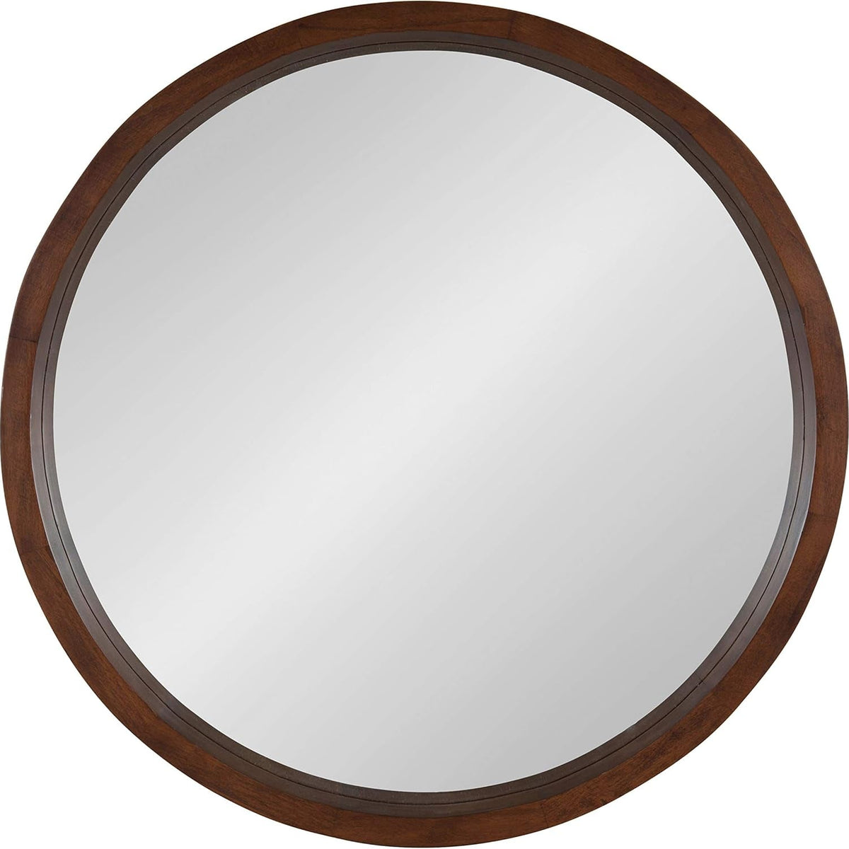 Hutton round Decorative Modern Wood Frame Wall Mirror