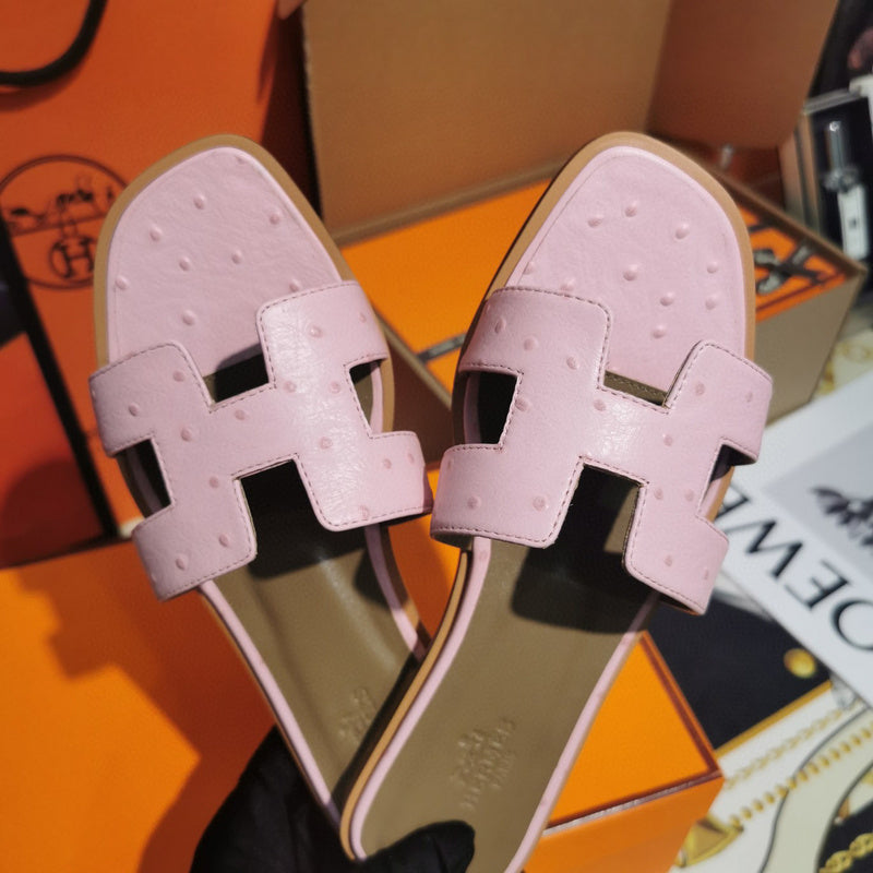 Hermès Burgundy Crisscross Strap Sandals - Angled View