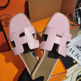 Hermès Burgundy Crisscross Strap Sandals - Angled View