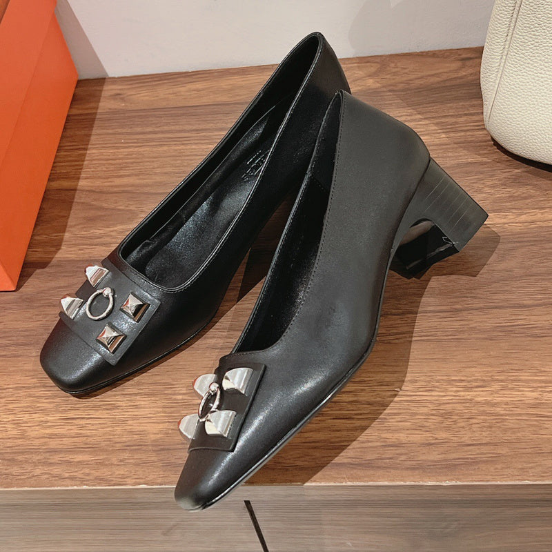 Hermès Chocolate Brown Ankle Strap Heels - Detail Shot of Craftsmanship