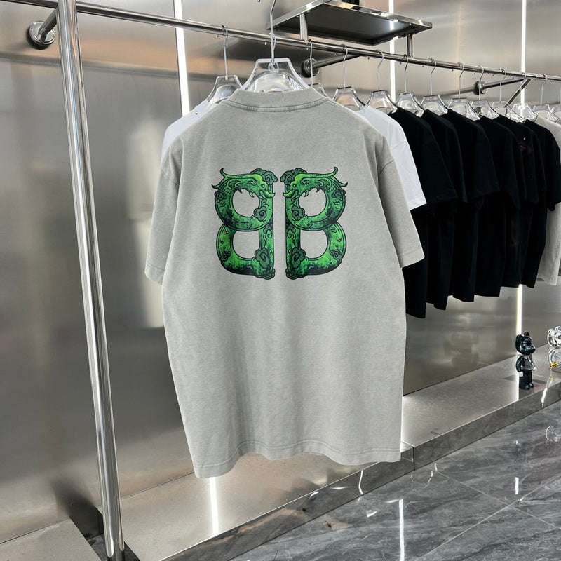 Close-up of Balenciaga t-shirt craftsmanship