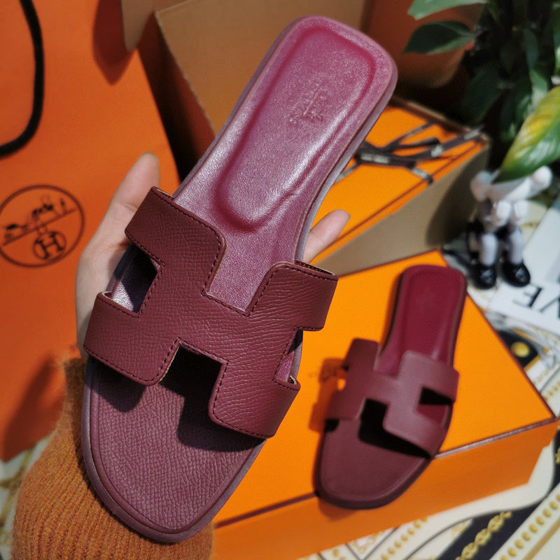 Hermes sandals Style 092 - front view, handcrafted italian detailing