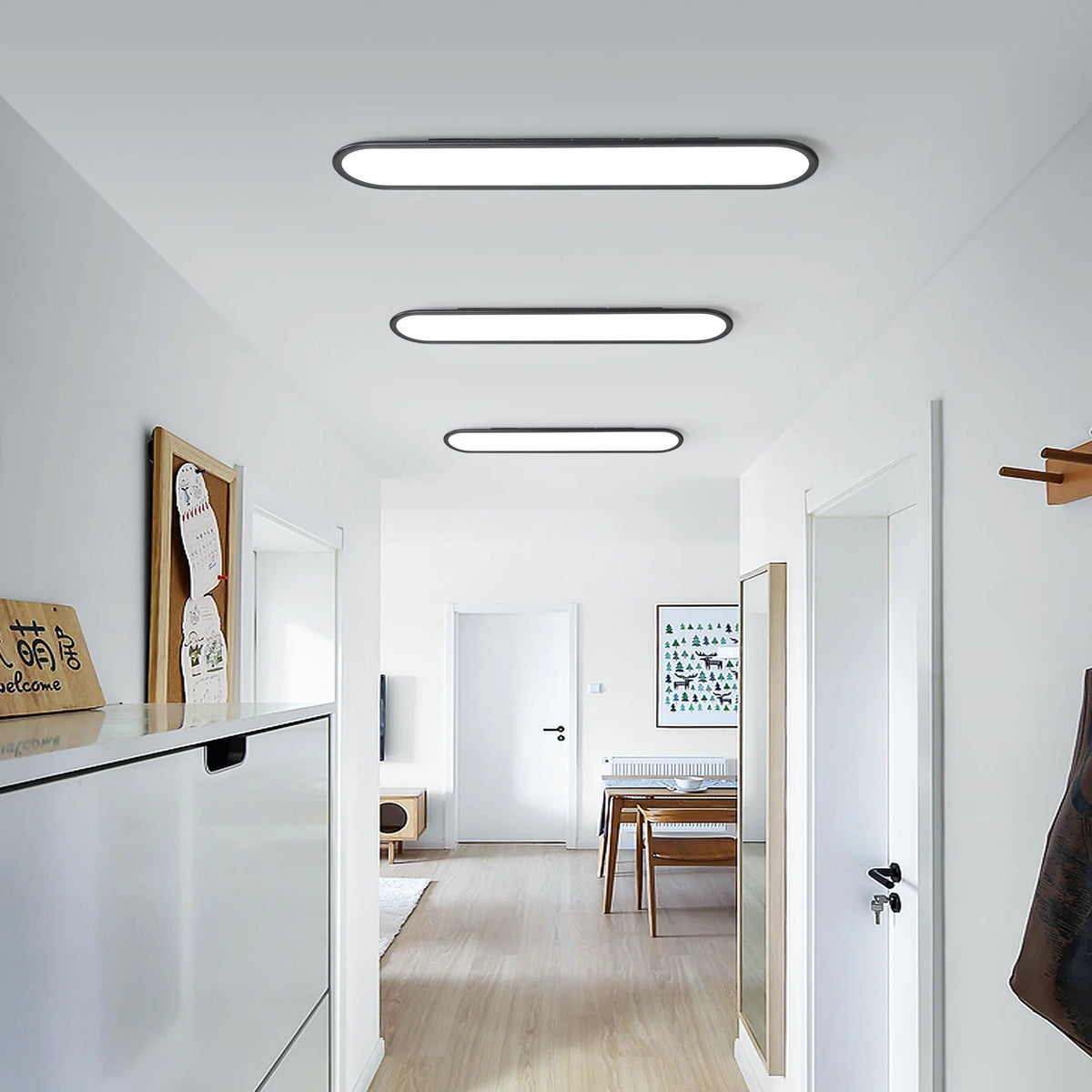 Modern Linear Ceiling Lights,48W Dimmable LED Ceiling Lamp