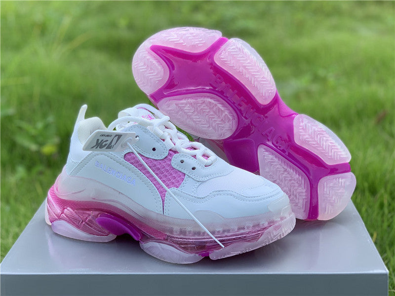 Balenciaga White Chunky Platform Sneakers - Heel Detail View