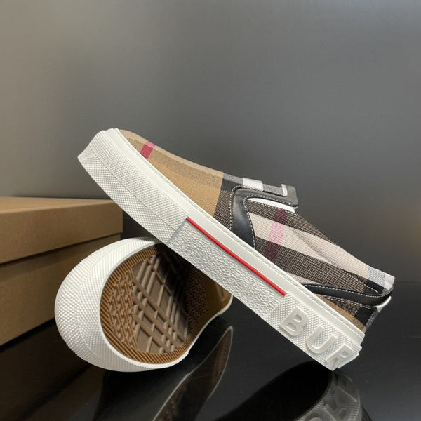 Burberry Grey Low-Top Sneakers - Angled View