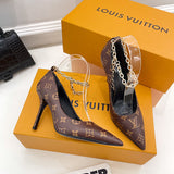 Louis Vuitton Chocolate Brown Chunky Platform Sneakers - Heel Detail View
