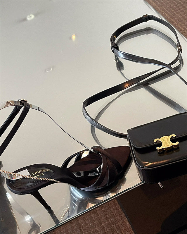 Close-up of Saint Laurent shoes craftsmanship