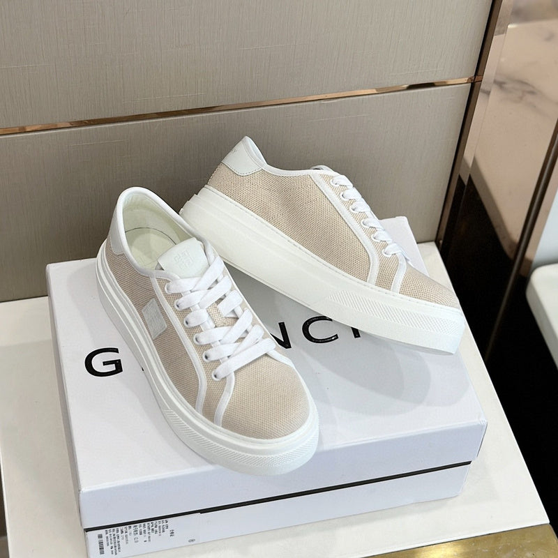 Givenchy Nude High-Top Sneakers - Angled View