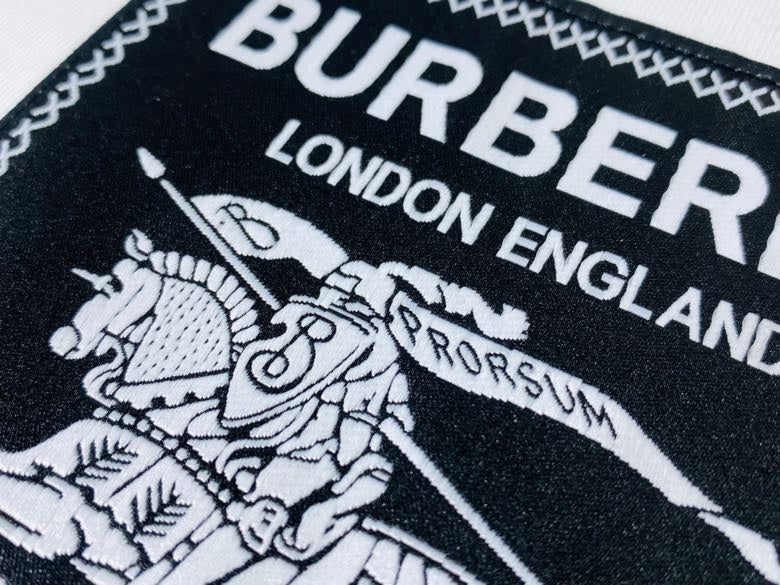 Close-up of Burberry t-shirt craftsmanship