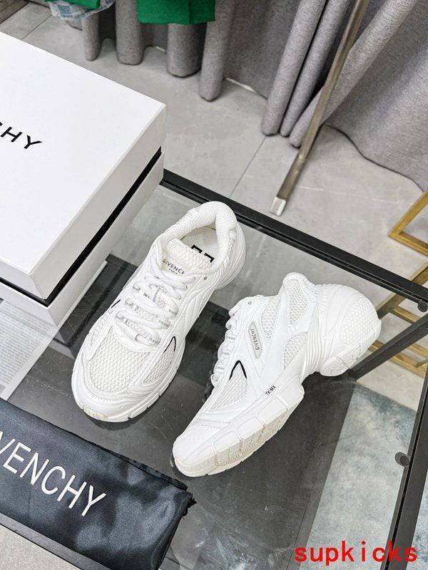 Givenchy White Chunky Platform Sneakers - Side Profile View