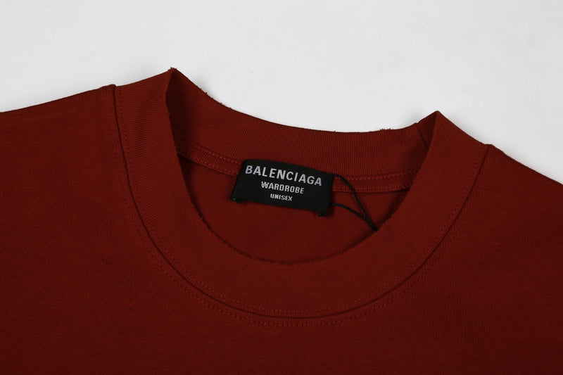 Close-up of Balenciaga t-shirt craftsmanship