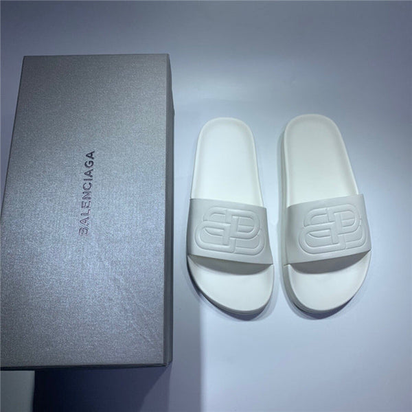 Balenciaga Tan Flat Thong Sandals - Side Profile View