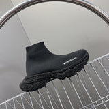 Balenciaga Burgundy Combat Boots - Angled View