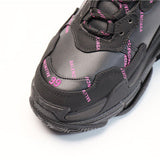 Balenciaga Black Chunky Platform Sneakers - Heel Detail View