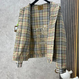 Close-up of Burberry designer clothing craftsmanship