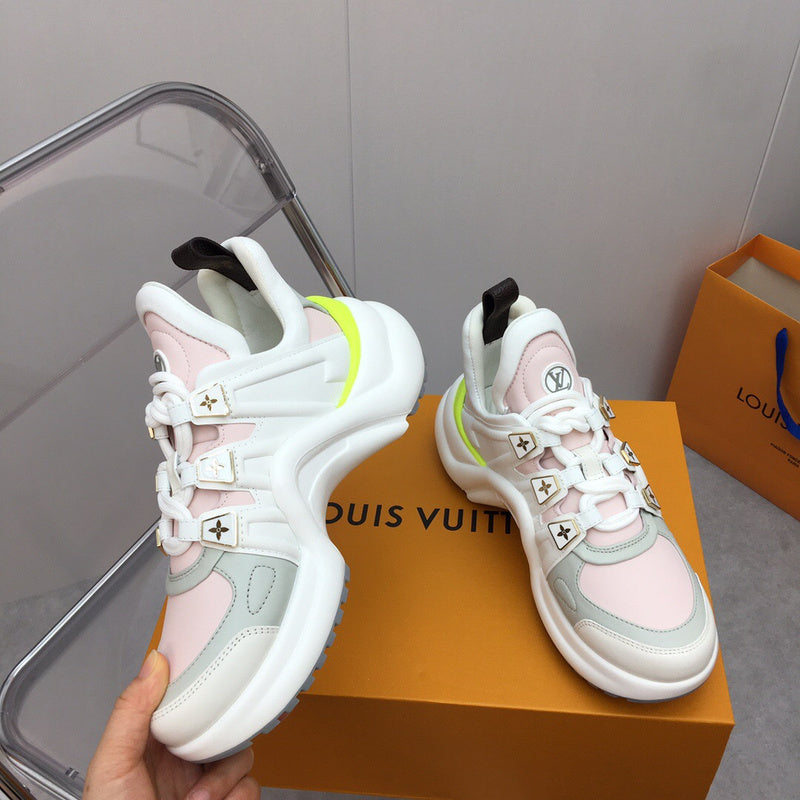 Louis Vuitton White Low-Top Sneakers - Back View