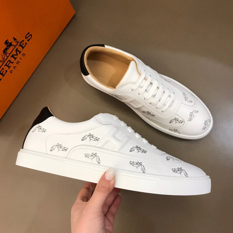Hermès Chocolate Brown Slip-On Sneakers - Angled View