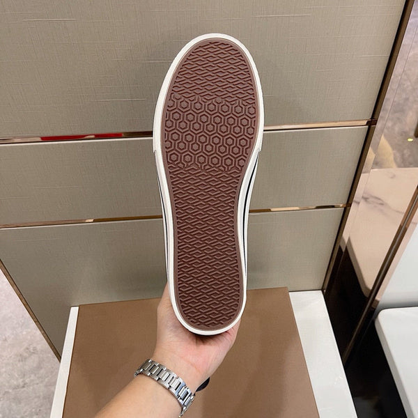Burberry Grey Combat Boots - Side Profile View