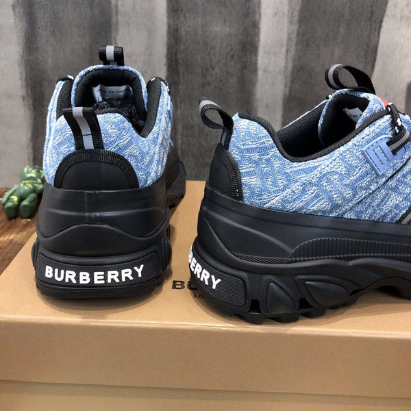 Burberry Grey Platform Heels - Angled View