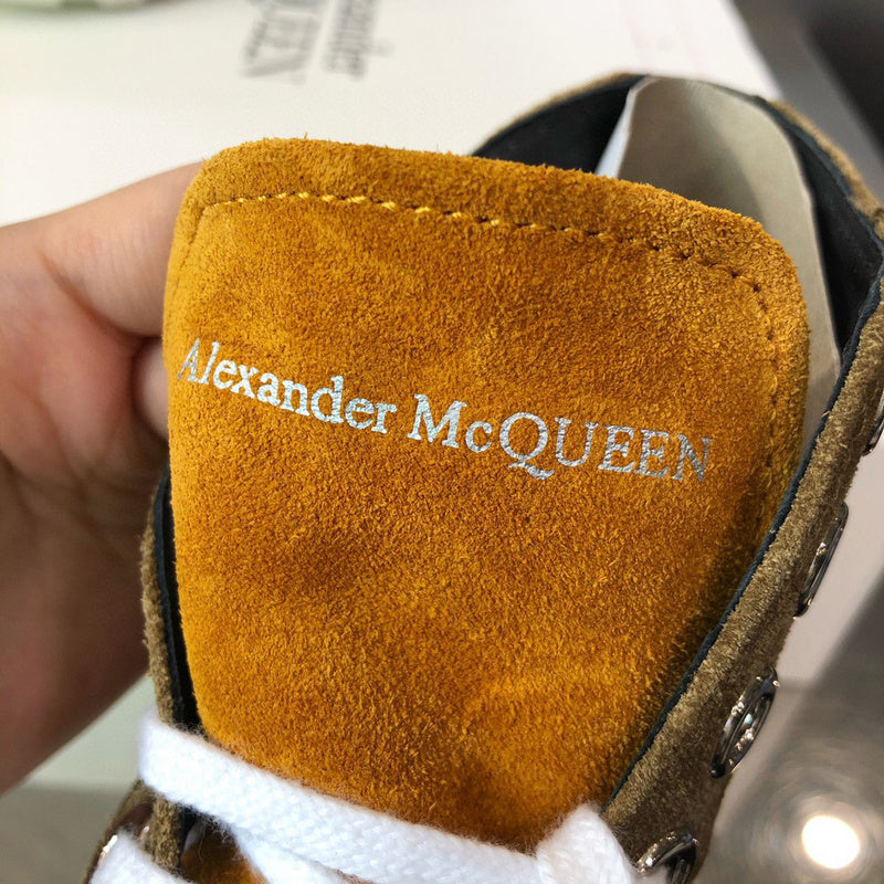 Alexander McQueen White Slip-On Sneakers - Close-Up Texture View