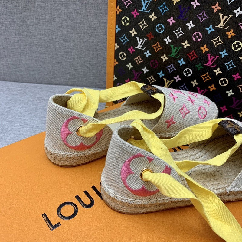 Louis Vuitton Red Bow-Detail Flats - Detail Shot of Craftsmanship