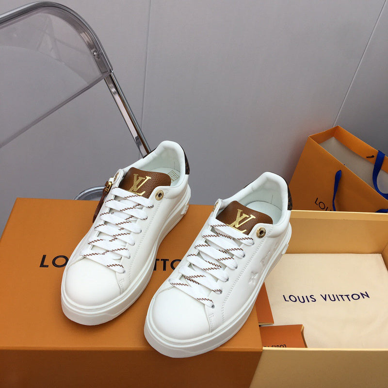 Louis Vuitton White High-Top Sneakers - Heel Detail View
