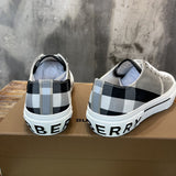 Burberry White High-Top Sneakers - Angled View