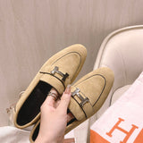 Hermès Grey Bow-Detail Flats - Heel Detail View
