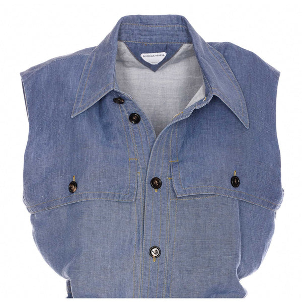 Close-up of Bottega Veneta cocktail dresses hardware and fine stitching