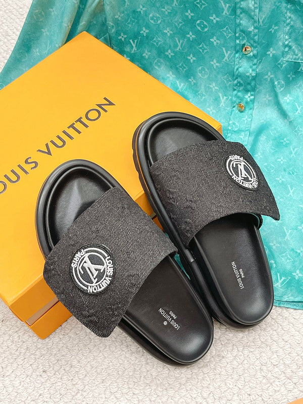 Louis Vuitton Beige Slip-On Sneakers - Back View