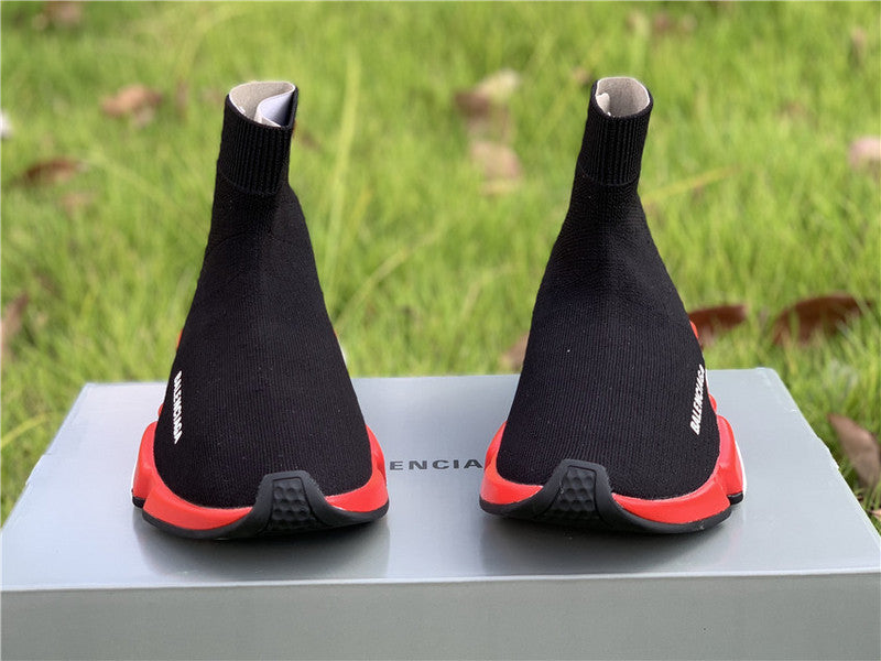 Balenciaga Red Chelsea Boots - Angled View