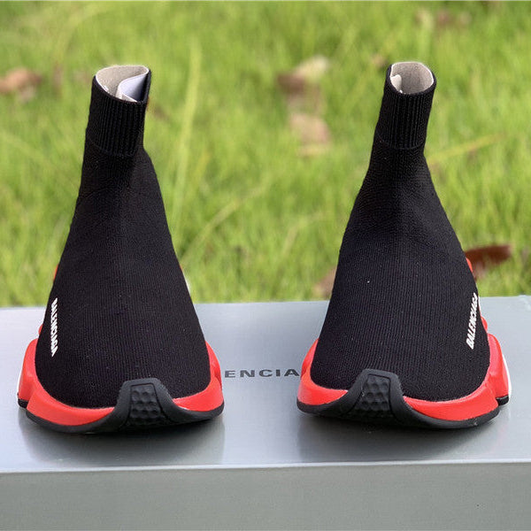 Balenciaga Red Chelsea Boots - Angled View