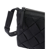 Close-up of Bottega Veneta cross body bags hardware and fine stitching