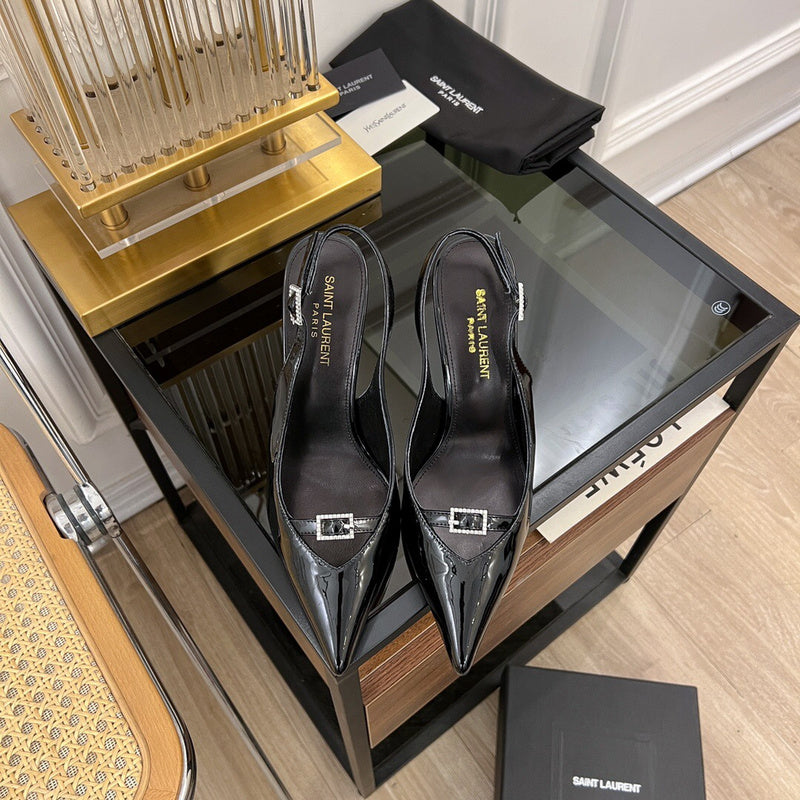 Saint Laurent luxury shoes detail shot