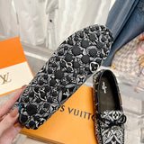 Louis Vuitton Black Classic Ballet Flats - Heel Detail View