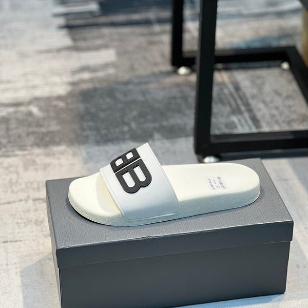 Balenciaga sandals Style 006 - front view, statement logo accent