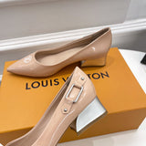 Louis Vuitton shoes Style 421 - front view, classic monogram styling (alternate angle)