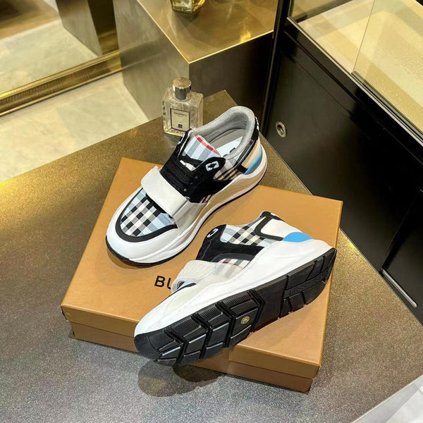 Burberry Grey Slip-On Sneakers - Side Profile View