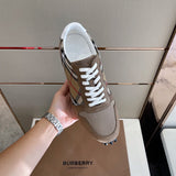 Burberry Camel Low-Top Sneakers - Close-Up Texture View