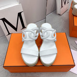 Hermès White Ankle Strap Heels - Side Profile View