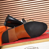 Hermès Chocolate Brown Bow-Detail Flats - Back View