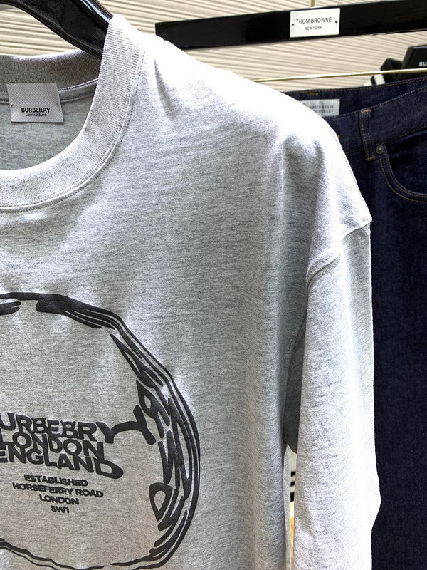 Close-up of Burberry t-shirt craftsmanship