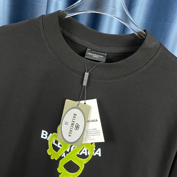 Close-up of Balenciaga t-shirt craftsmanship