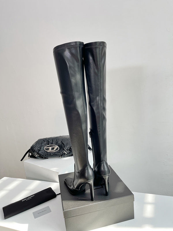 Close-up of Saint Laurent shoes craftsmanship